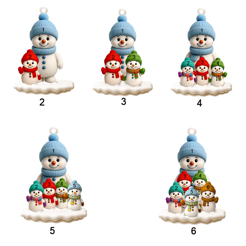 Personalized Snow Name Set Number Ornaments Christmas Gift for Grandma