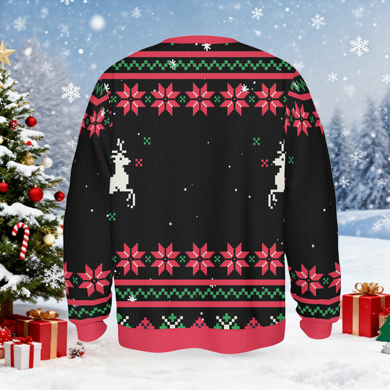 Suéter feo personalizado unisex con nombre para niños, diseño de corona de corazón, regalo de Navidad para mamá y familia