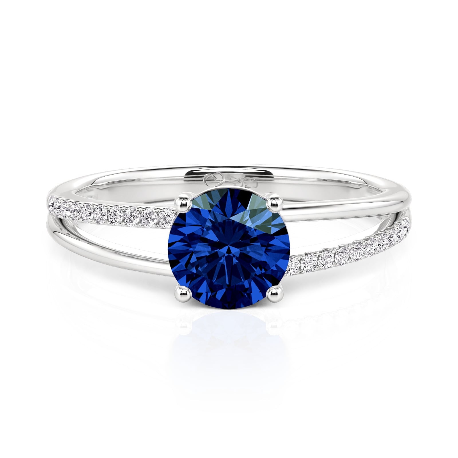 Jeulia Custom Split Shank Round Cut Promise Ring with Birthstone