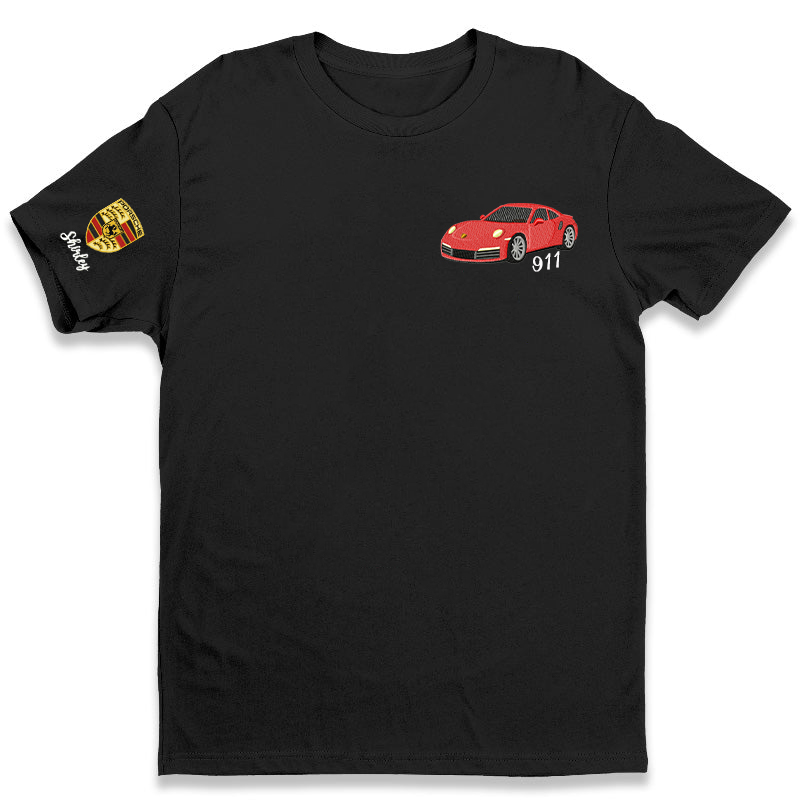 Personalized T-shirt Embroidered Custom Car Photo with Optional Logo Perfect Gift for Car Lovers