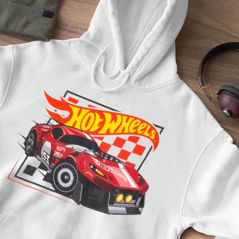Personalized Hoodie Hot Wheels Red Cool Racing Car Pattern Design Perfect Gift for Car Lovers