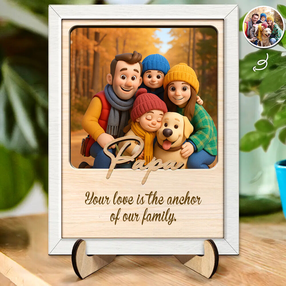 Personalized 3D Cartoon Style Photo Frame Father's Day Gift