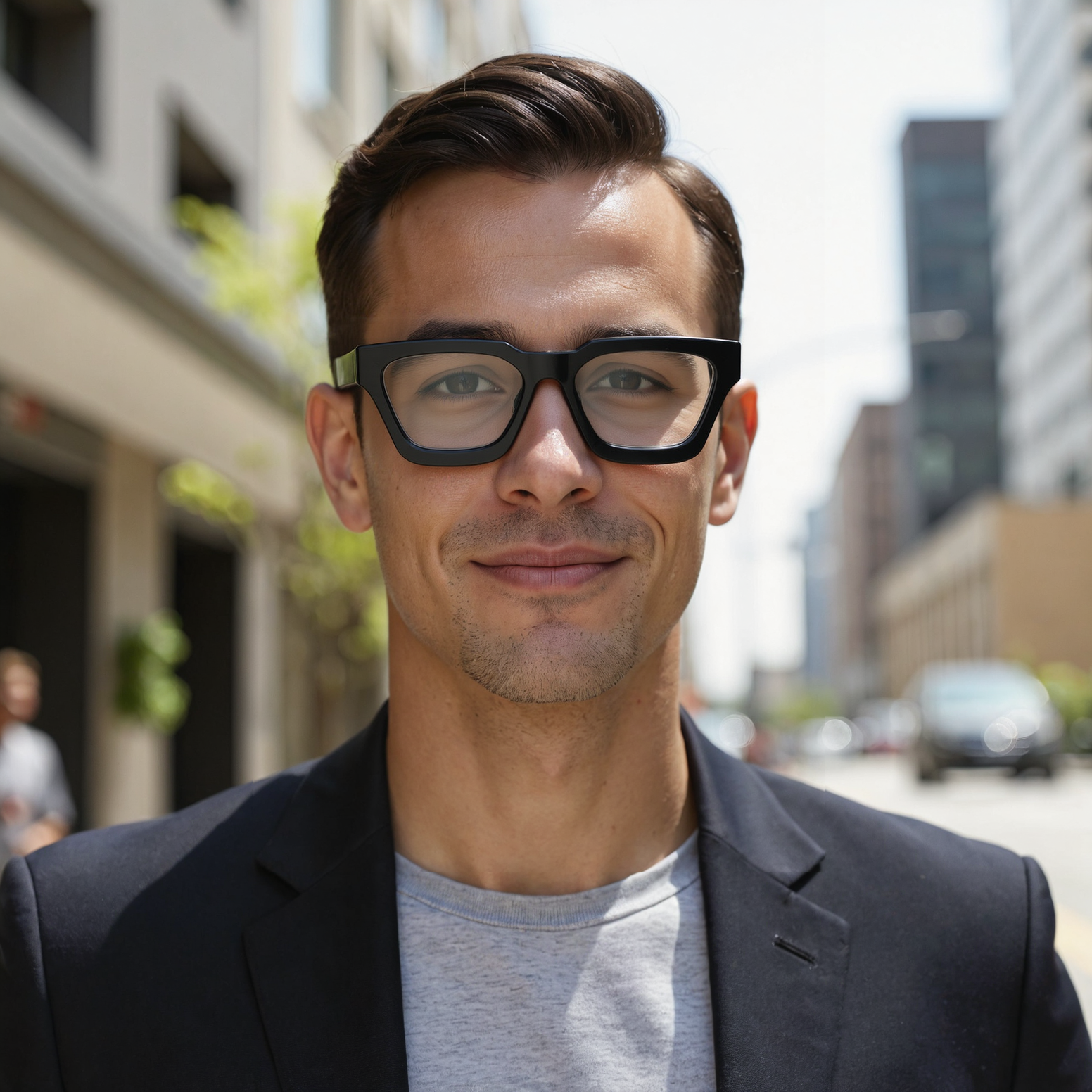 Eugene Square Black Glasses