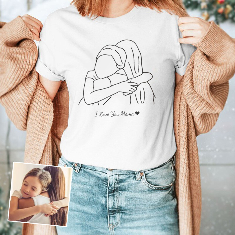 Personalized T-shirt with Custom Picture and Messages for Mother's Day Gift