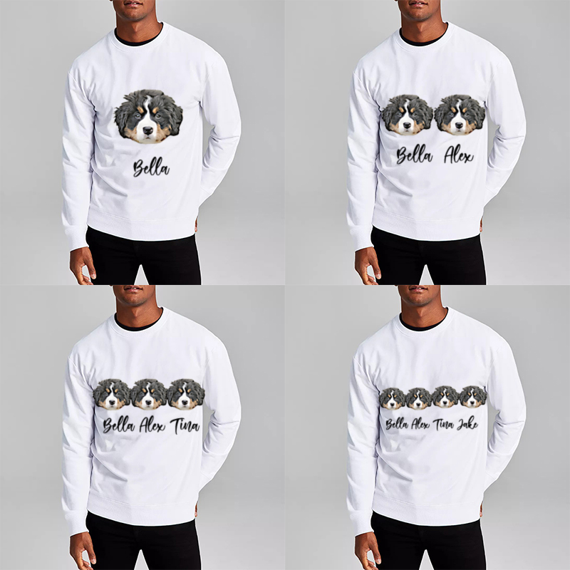 Personalized Sweatshirt with Custom Picture And Name Cartoon Style Gift for Daddy