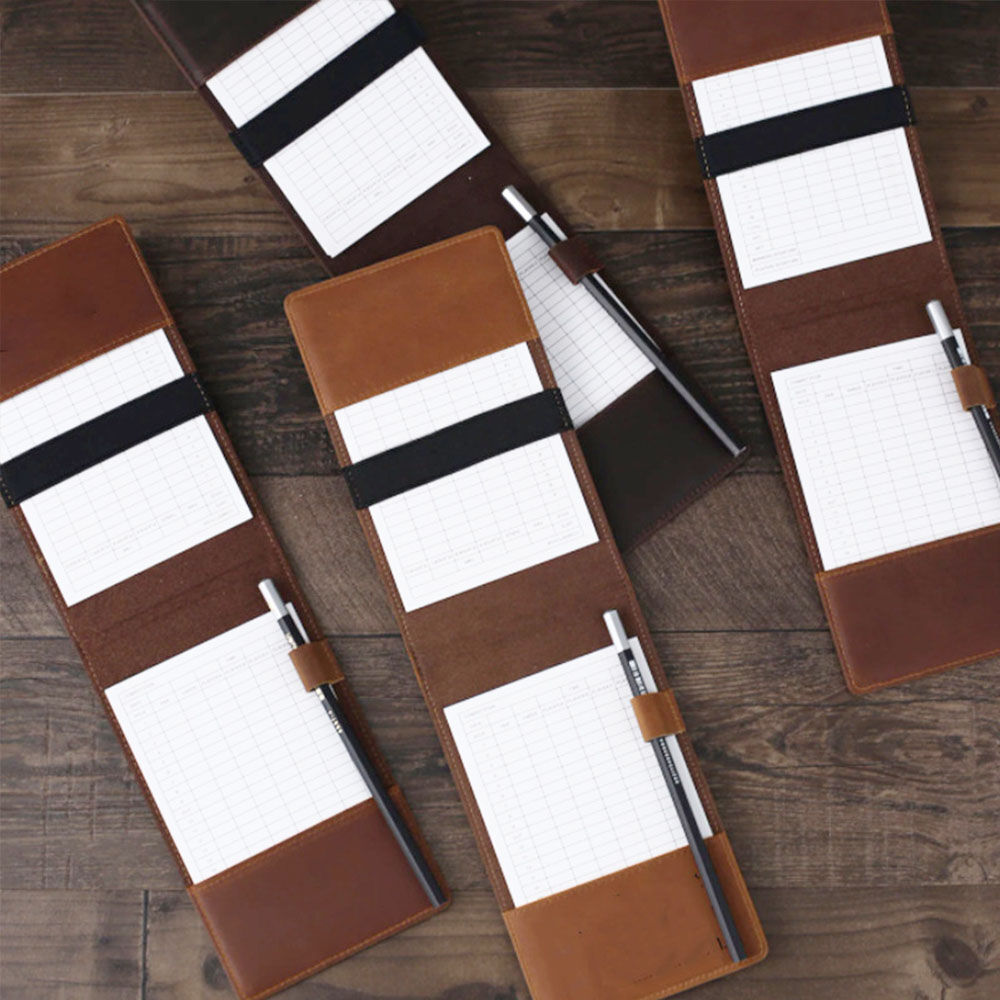 Customized Golf Scorecard Holder Leather Wear-Resistant Score Card Holder Gift for Team Members