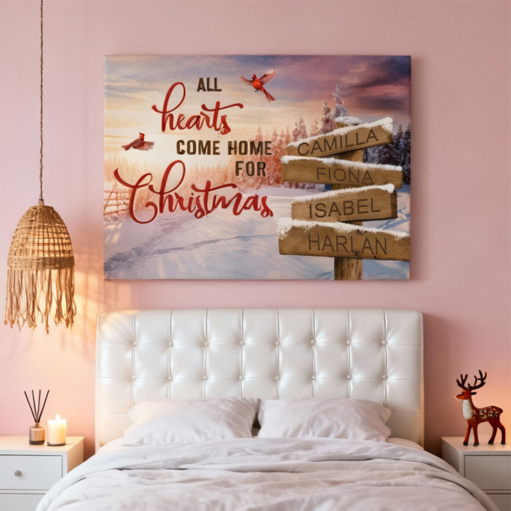 Lienzo decorativo con nombre personalizado y diseño de señal de tráfico. Un regalo precioso para Navidad.