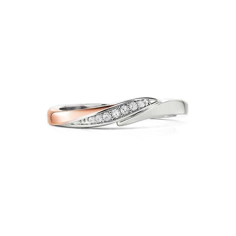 Jeulia Curved Twisted Two-Tone Women's Wedding Band