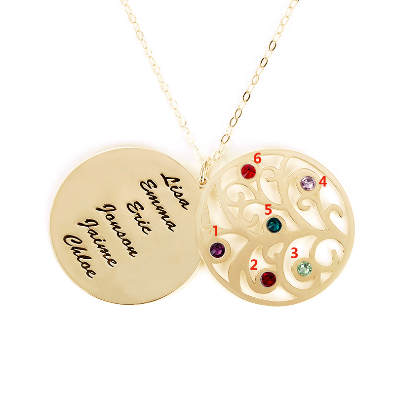 誕生石 刻印 ファミリー 家族 ネックレス オーダーメイド