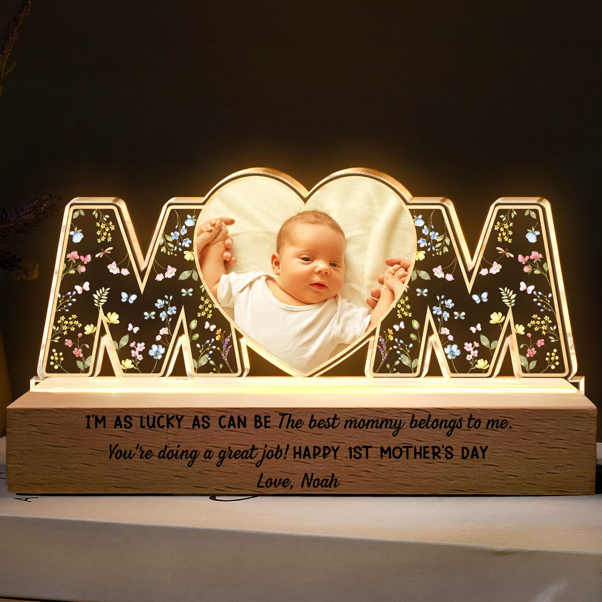 Personalized Mom Led Lamp Customized Child Photo Warm Gift Mother's Day Gift