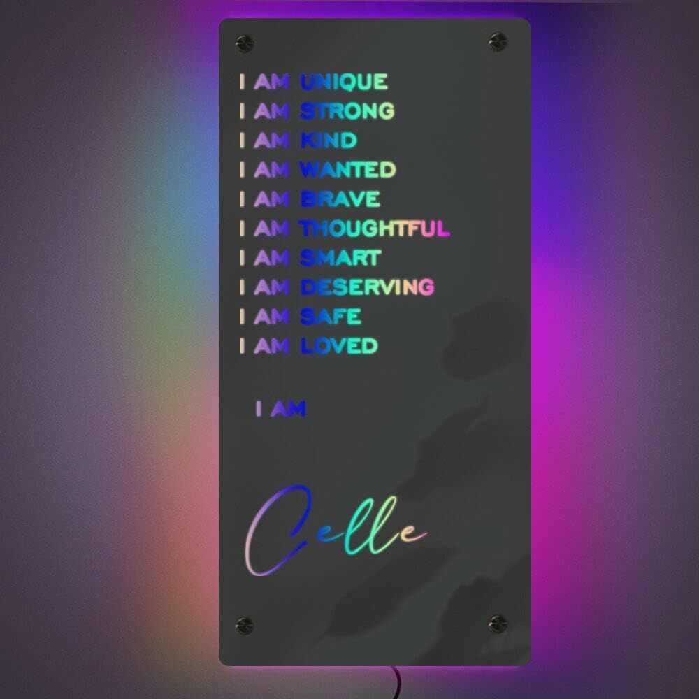 Personalized Led Mirror Light Customized Name Cool Gift For Yourself