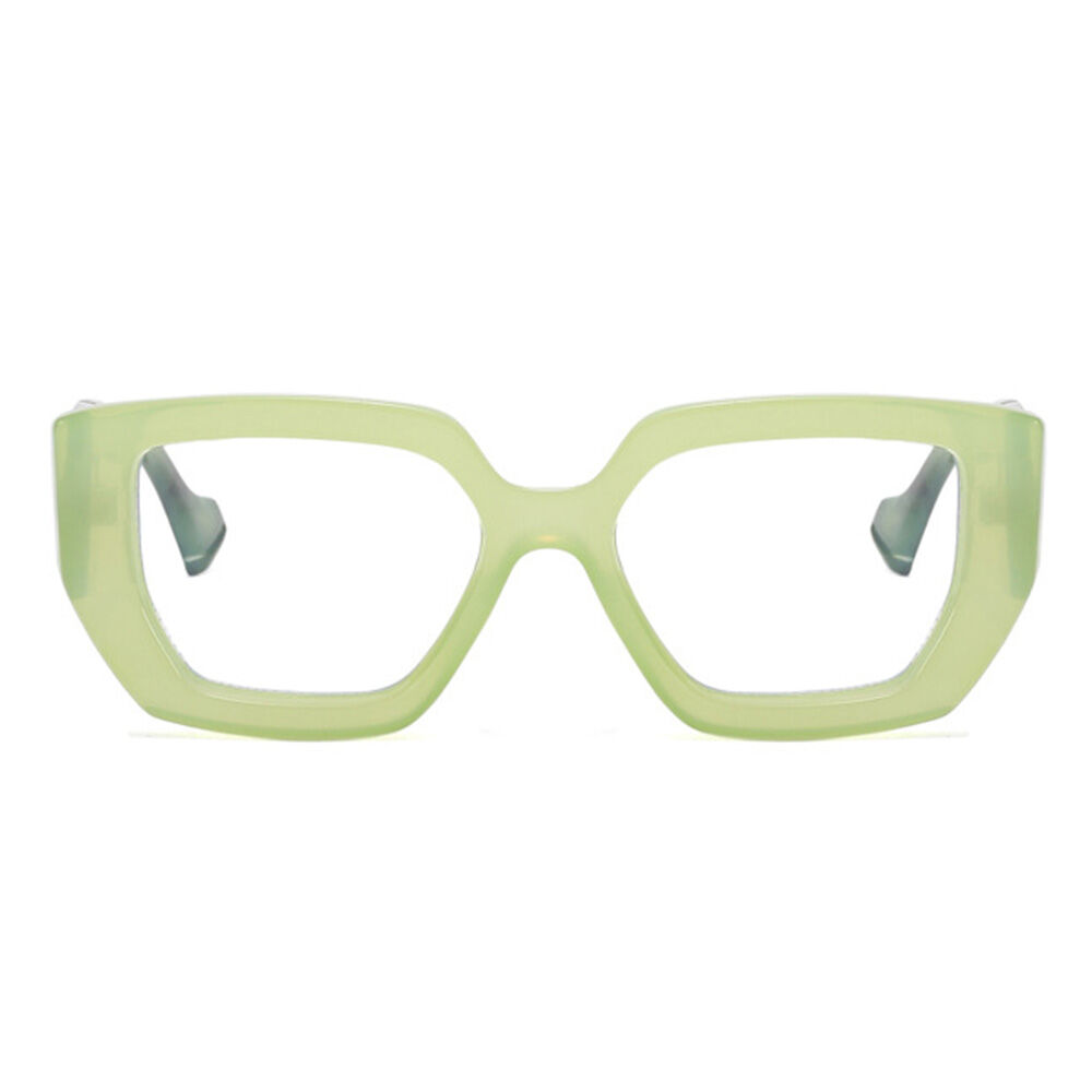 Ceolin Geometric Green Glasses