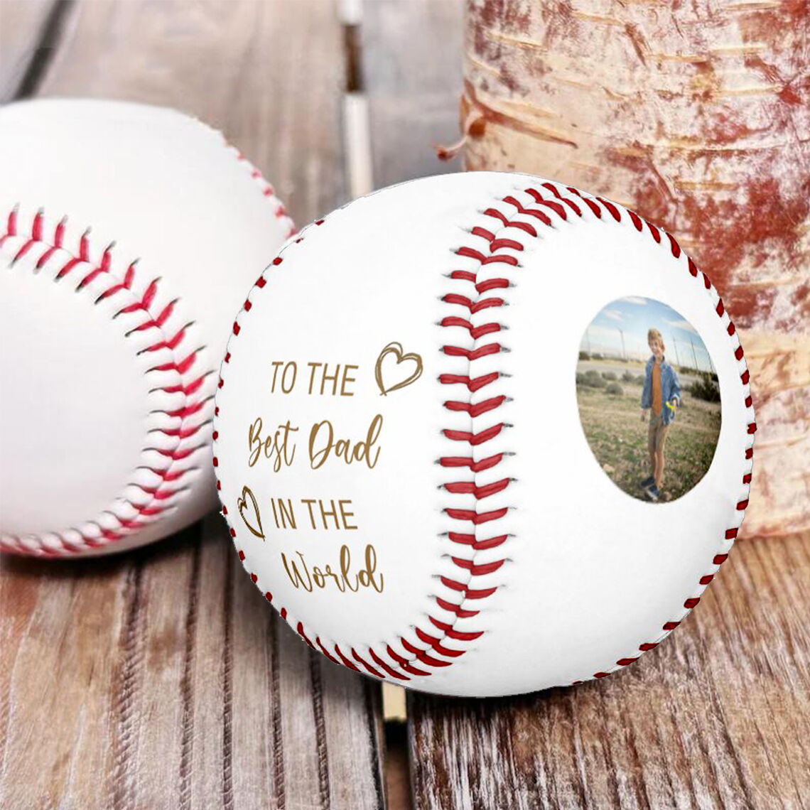 Customized Baseball Add Photos Father's Day Gifts for Dad
