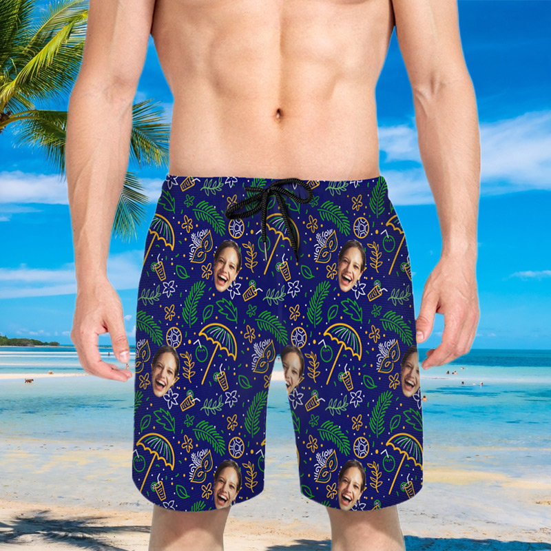 Gepersonaliseerde strandshort voor heren met kokospatroon Leuk cadeau voor broer