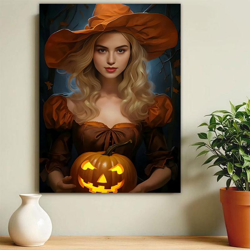 Portraits de sorcières personnalisés avec échange de visage Cadeau pour Halloween