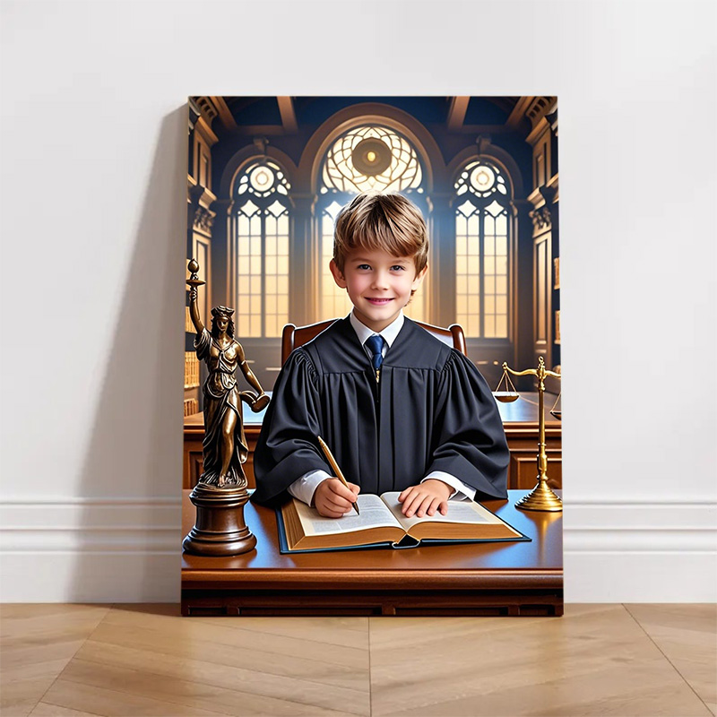 Personalized Judge Portraits with Custom Face Swap Best Gift for Child