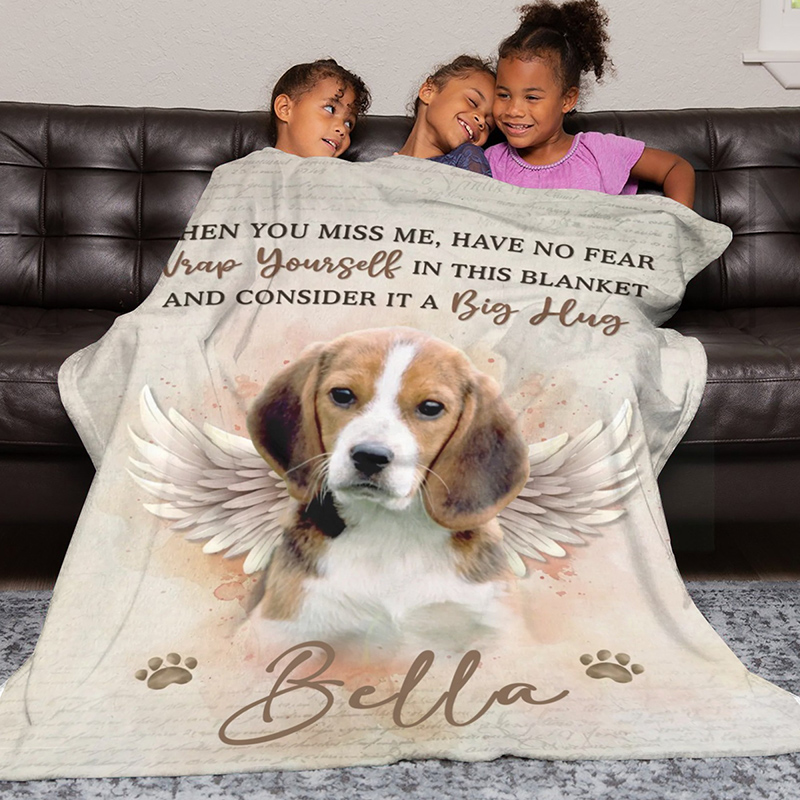 犬 ペット 写真 メッセージ入り ブランケット オリジナル