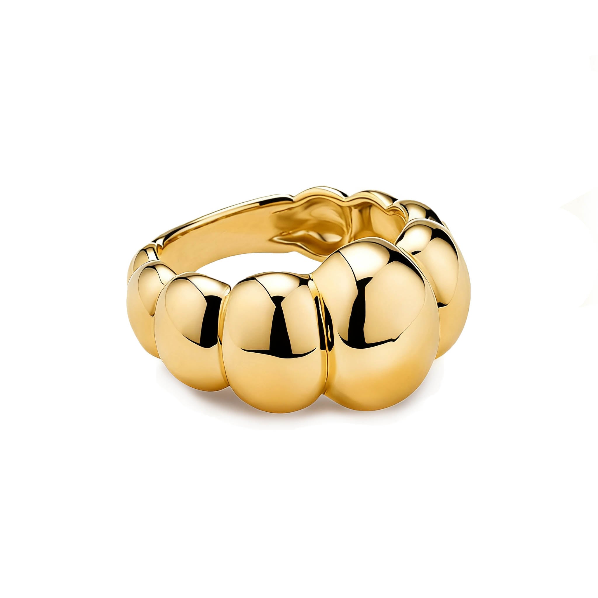 Jeulia Everyday Gold Dome Ring Sterling Silver