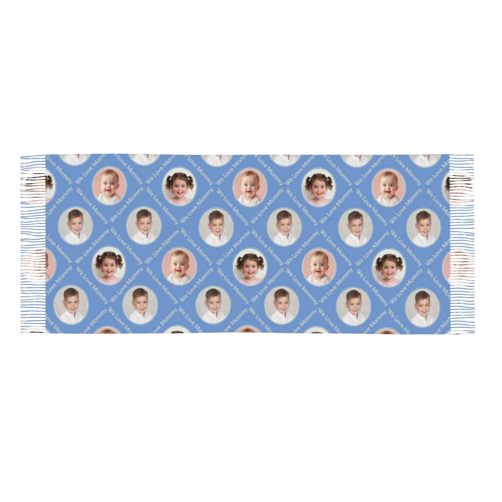 Anpassad halsduk med barnfoto Mjuk sjal Mors dag-present till mamma