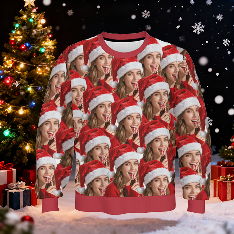 オリジナル 写真入れ セーター クリスマス柄