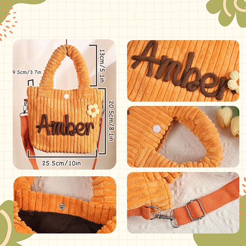 Borsa personalizzata con nome e decorazioni floreali Bellissimo regalo per lei