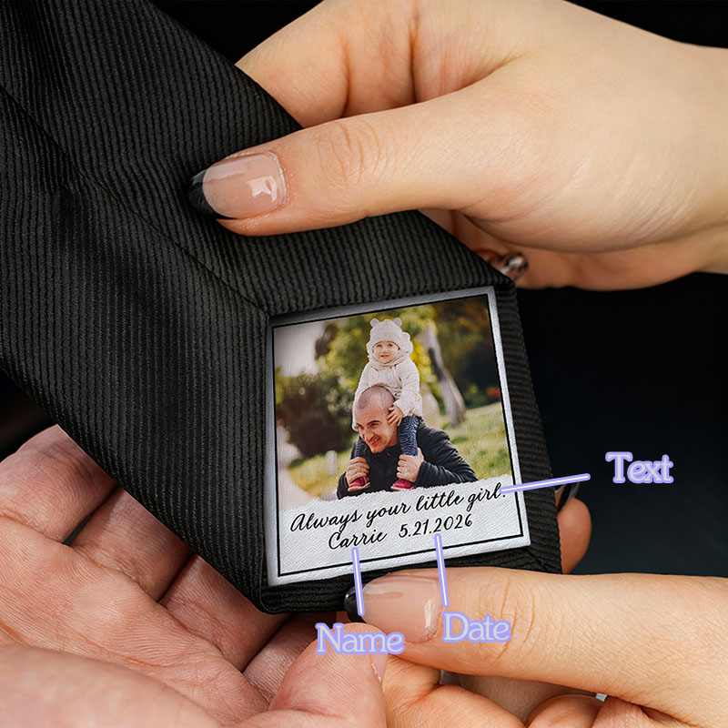 Custom Picture Tie with Custom Text And Name Precious Gift for Your Love