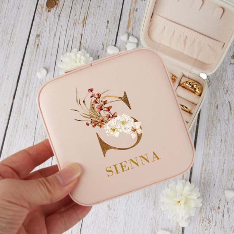 Personalized Jewelry Box With Custom Name and Initial for Mom