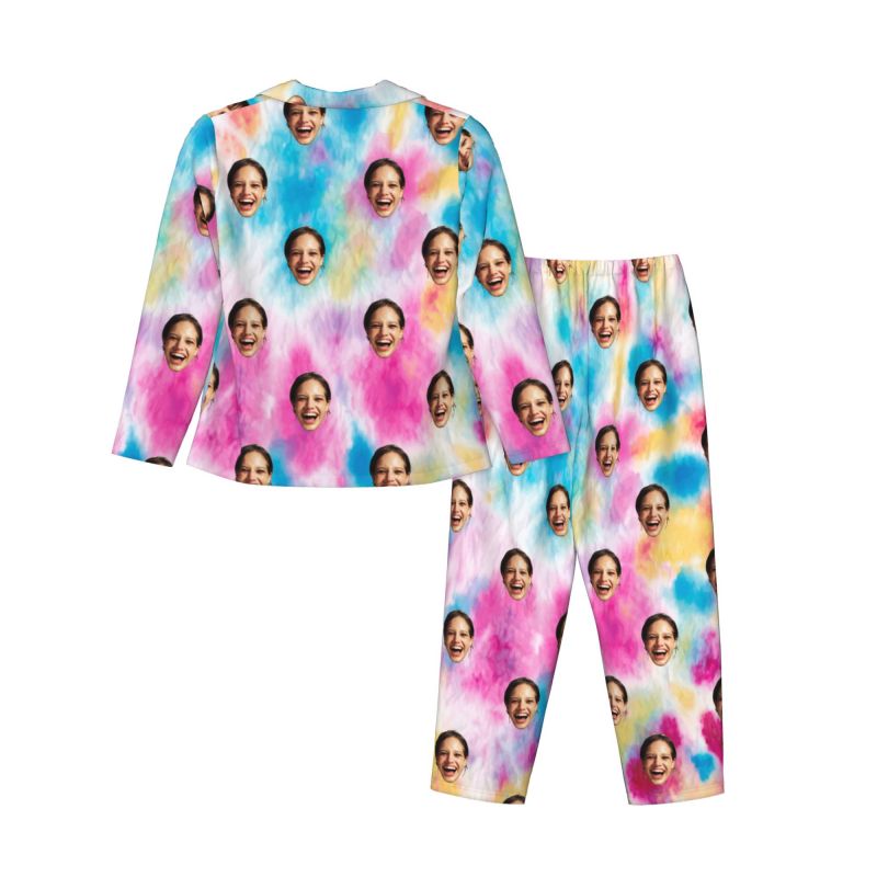 Personalized Pajamas Custom Photo Colorful Ink Drawing Style Design Artistic Gift for Her