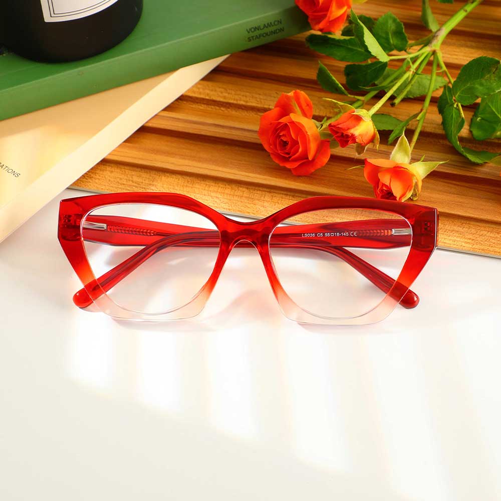 Nathaniei Cat Eye Rote Brille