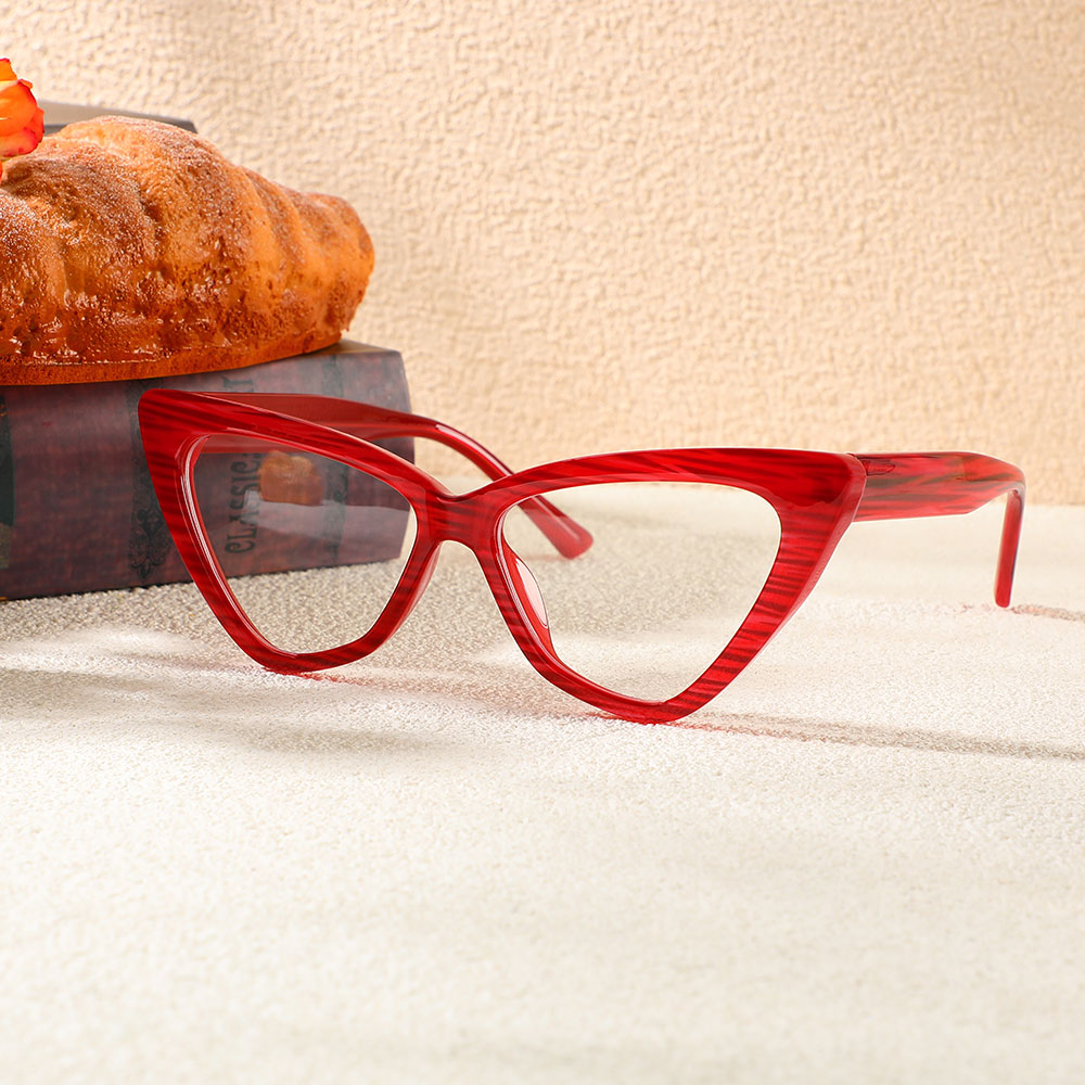 Occhiali da Vista Stuart Cat Eye Rosso 