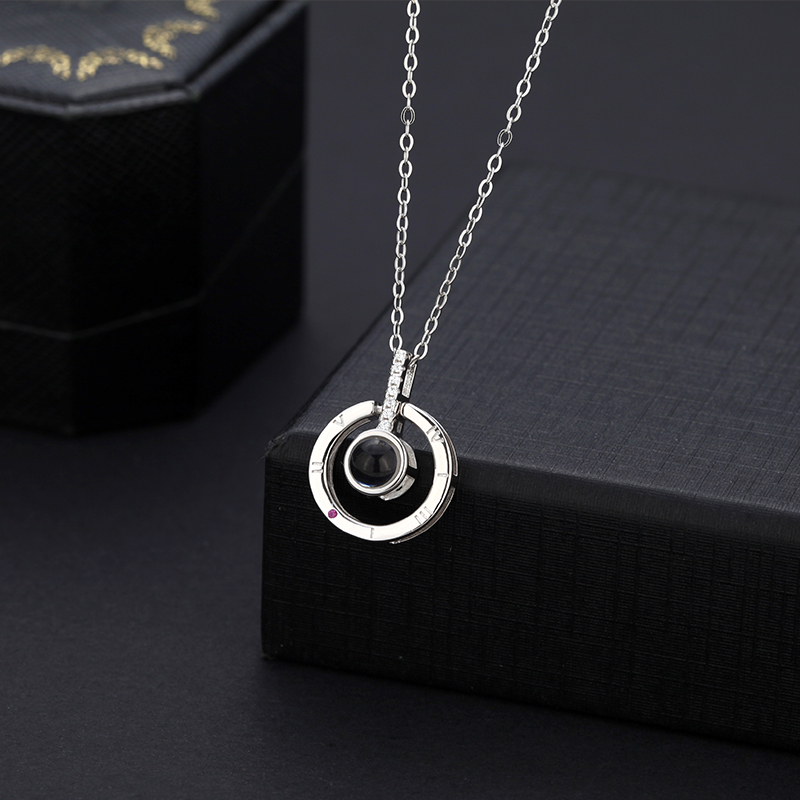 Custom Circle Photo Projection Necklace Beautiful And Perfect Gift