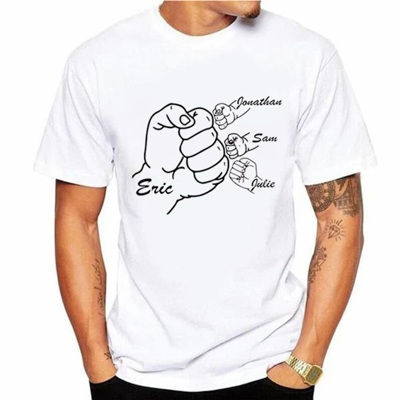 Personalisiertes T-Shirt Faustschlag mit individuellem Namen für Super Papa
