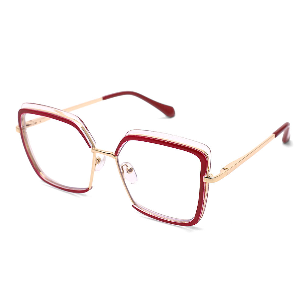Deborah Geometric Red Glasses