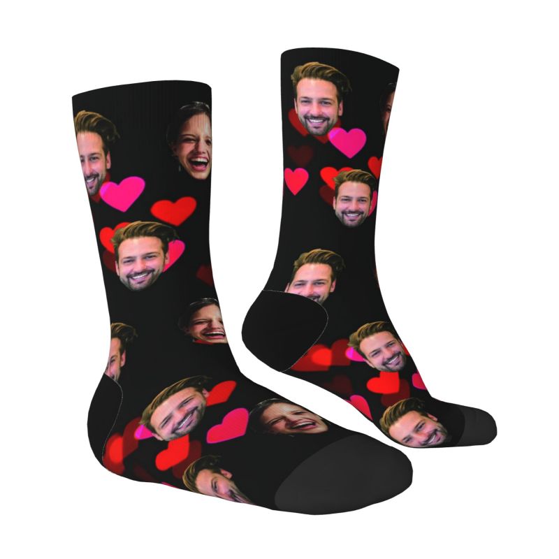 Chaussettes personnalisées Cœur d'Amour Rose pour la Saint Valentin