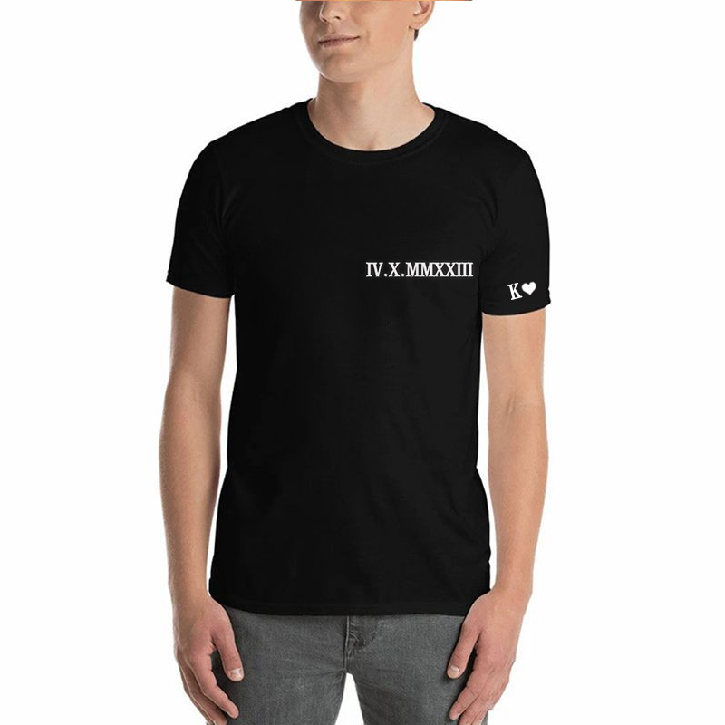 オリジナル 刺繍 イニシャル ローマ数字 Tシャツ