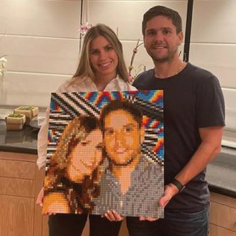 Personalized Custom Mosaic Photo Blocks For A Warm Gift For Valentine's Day