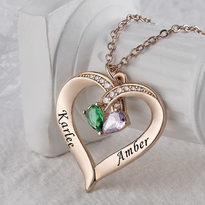 Spersonalizowany naszyjnik urodzinowy w kształcie serca z imieniem, słodki prezent na Walentynki