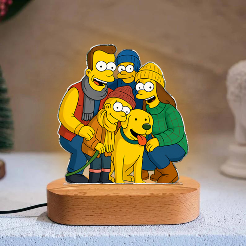 Personalisierte Simpsons Stil Foto Acryl Plaque Licht Home Decor
