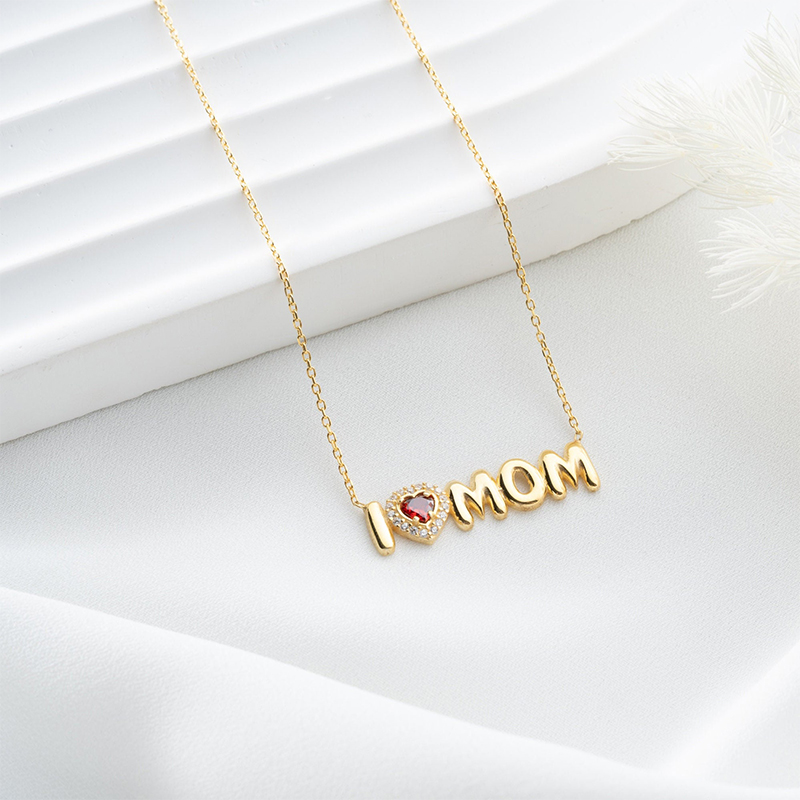 Collana personalizzata regalo con pietra portafortuna personalizzata per la mamma