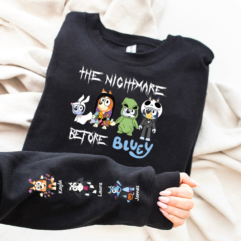 Personalized Sweatshirt The Nightmare Before Custom Cartoon Pattern Funny Halloween Gift for Family