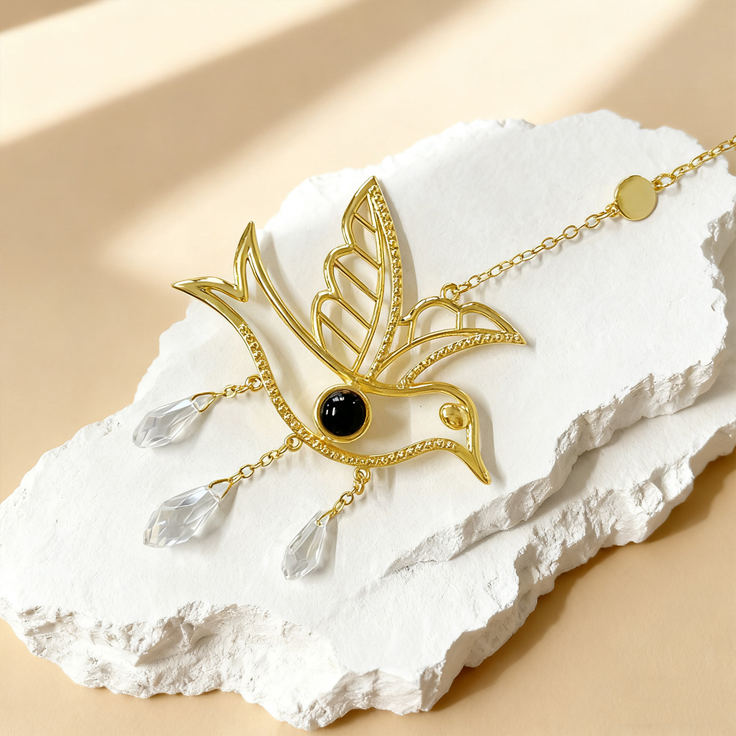 Ornamento personalizzato con immagine proiettata e uccellino Regalo di Natale per la famiglia