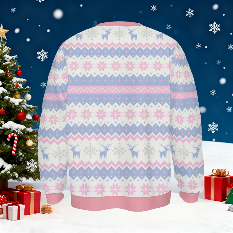 Personalized Ugly Sweater Unisex Custom Face Photo Elegant Purple Design Christmas Gift for Her Mom