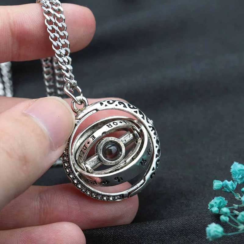 Collana con Proiezione di Foto Dentro e Pendente Sfera Astronomica