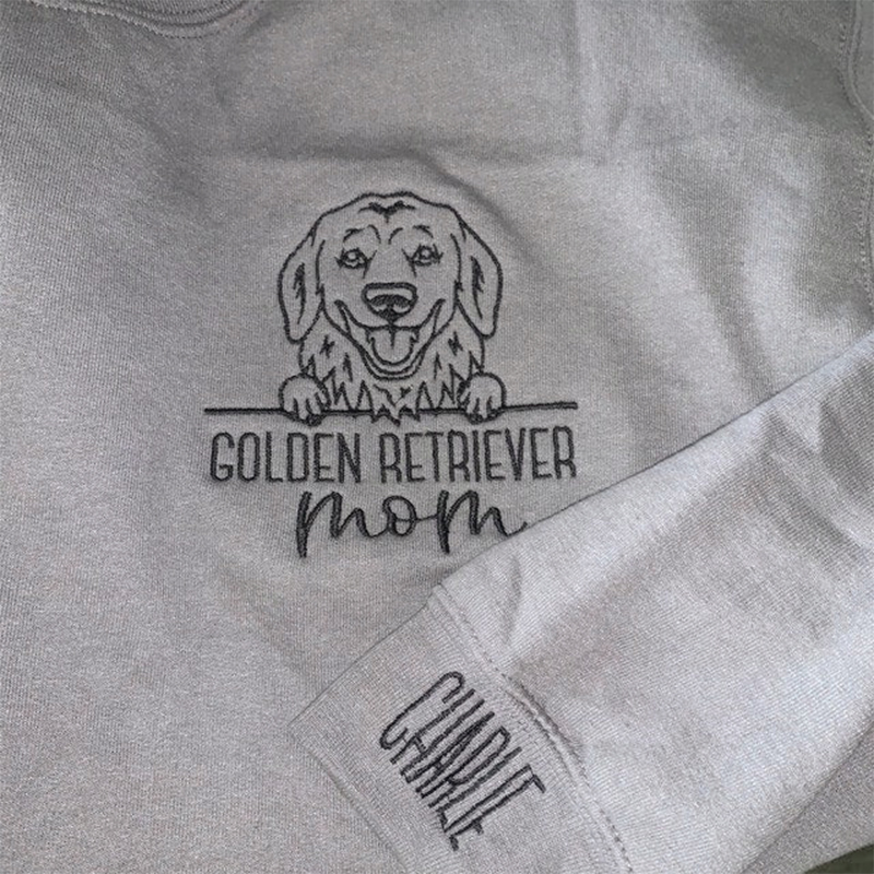 ペット ヘッド 写真 犬 ライン 刺繍 トレーナー スウェット オリジナル