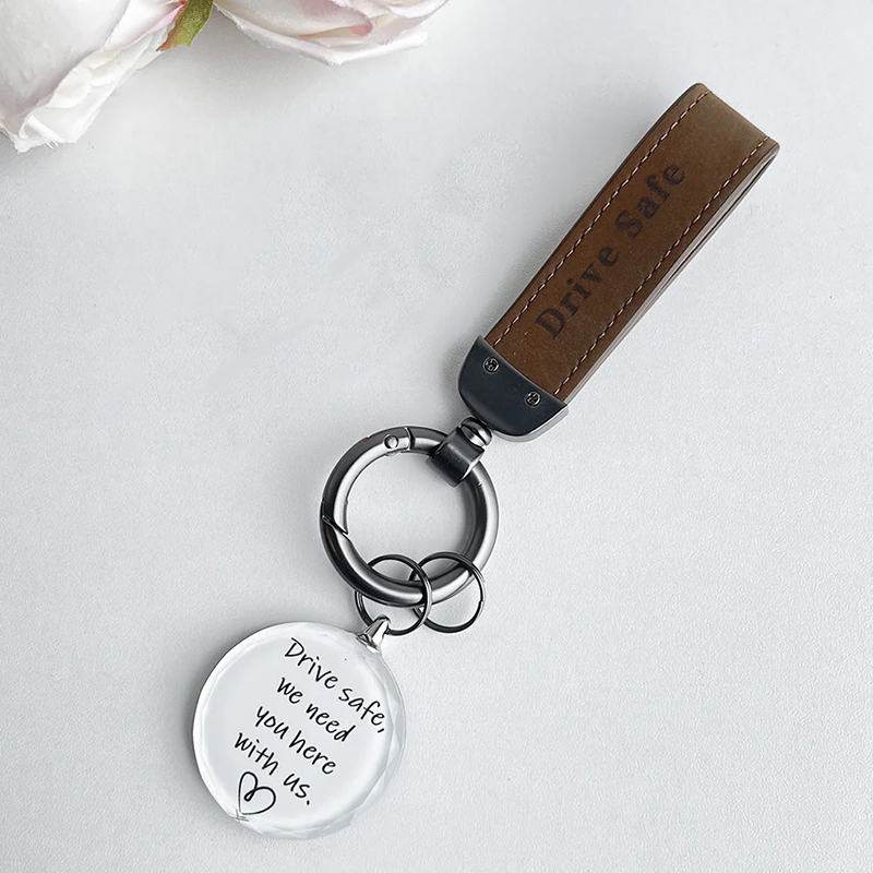 Personalized Leather Keychain With Photo Cool Christmas Gift For Men