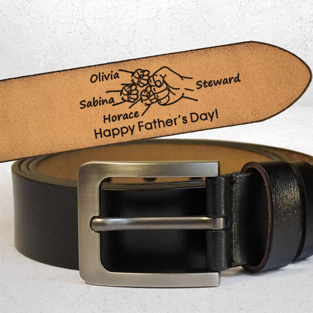 Personalisierter Echthemdriemen Papa und Baby Faustbeuge - Riemen für Vatertag