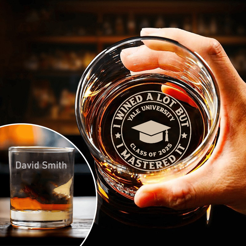Spersonalizowana nazwa szklanki whisky Najlepszy prezent na ukończenie szkoły