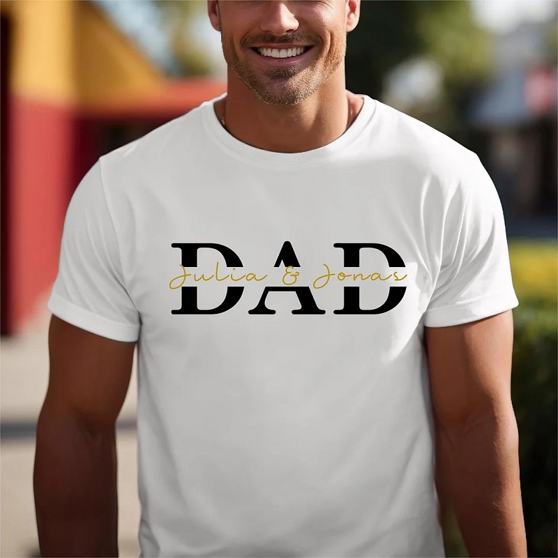Personalized T-shirt Custom Names with Dad Design Perfect Gift for Father's Day