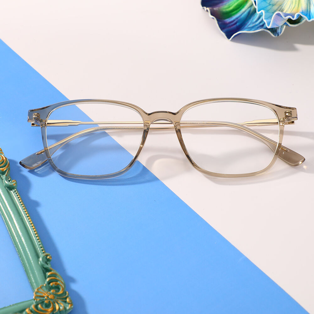 Dick Rechteckig Braun Brille