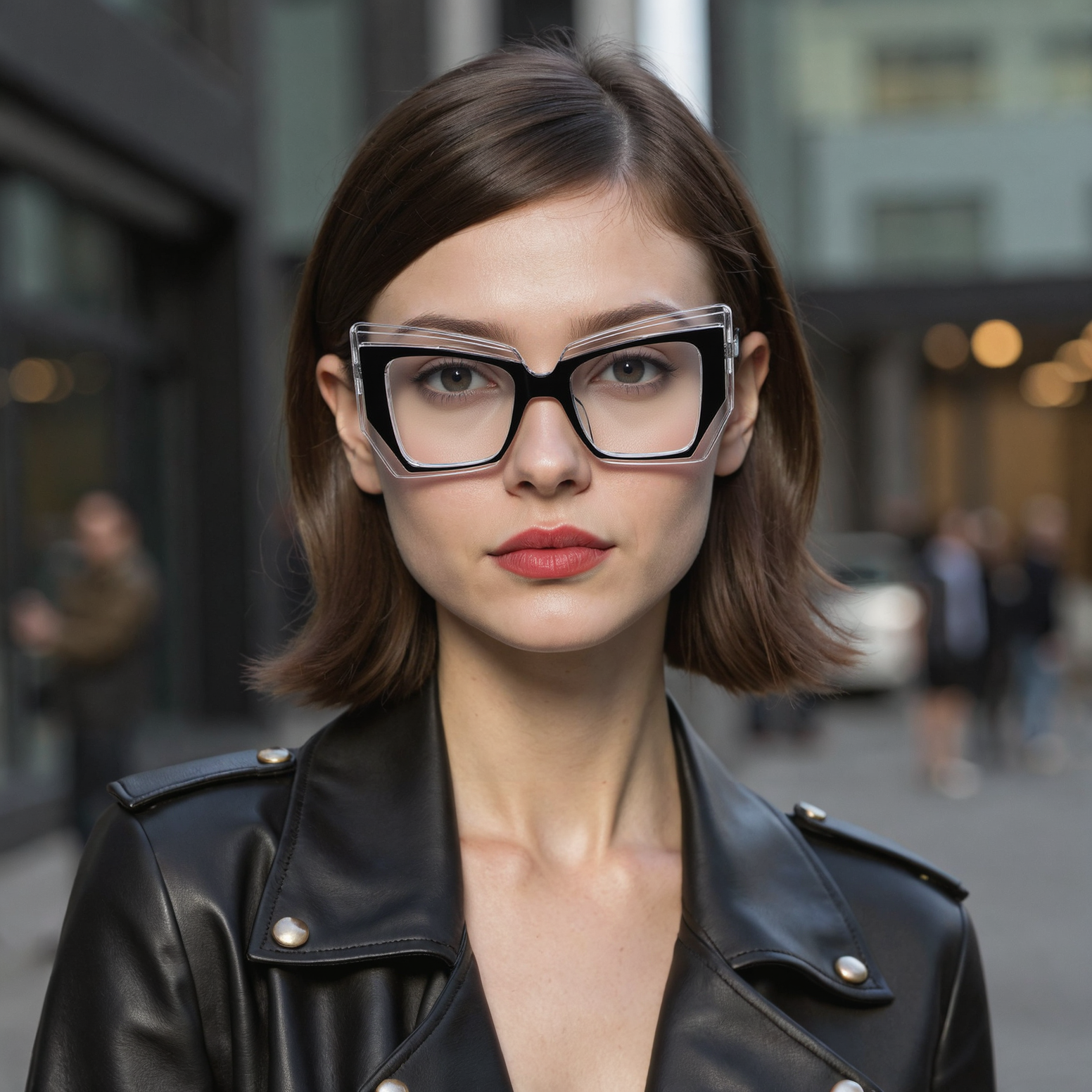 Wandy Cat Eye Black Clear Glasses